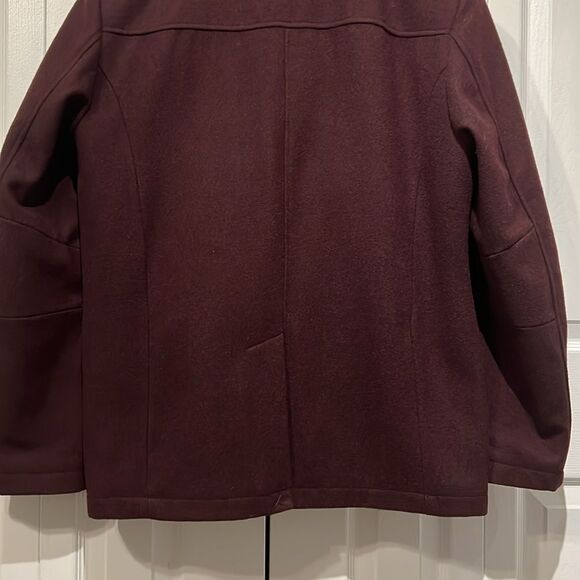 Kenneth Cole New York Maroon Wool Blend‎ Double Breasted Pea Coat Size M - Picture 11 of 16